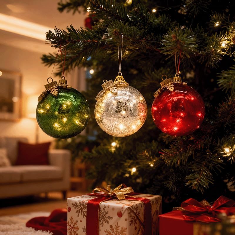 🎅Glass Tabletop Christmas Ornaments[3 Pcs]🔔🎁
