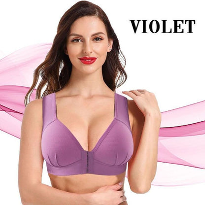 Front Closure Wireless Support Plus Size Bra