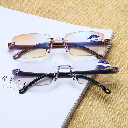 NEW DIAMOND-CUT BIFOCAL PROGRESSIVE & ANTI-BLUE EYEWEAR ULTRALIGHT READING GLASSES