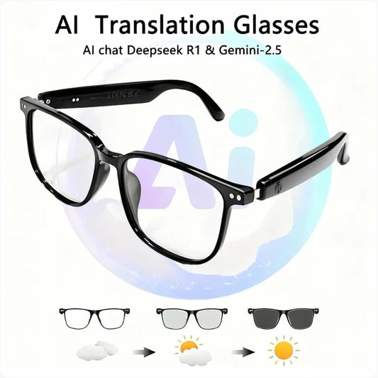 🔥 AI Interpretation Smart Glasses🕶️160+ -Language Translation, Photochromic Lenses, AI Chat & Hands-Free Audio