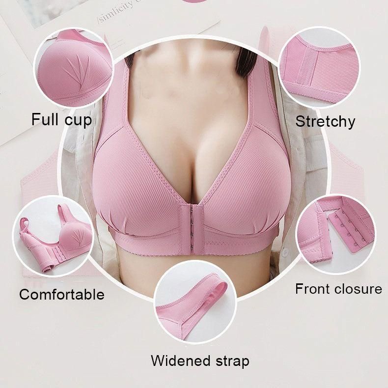 Front Closure Wireless Support Plus Size Bra