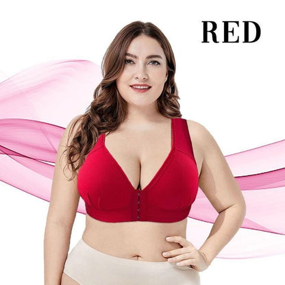 Front Closure Wireless Support Plus Size Bra