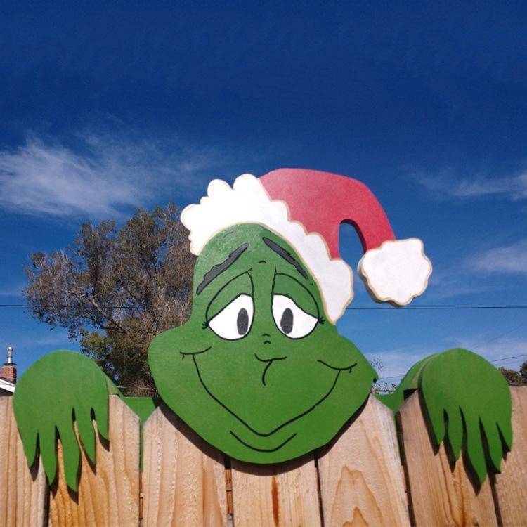 🎅Christmas Fence Peeker - outdoor holiday decoration sign