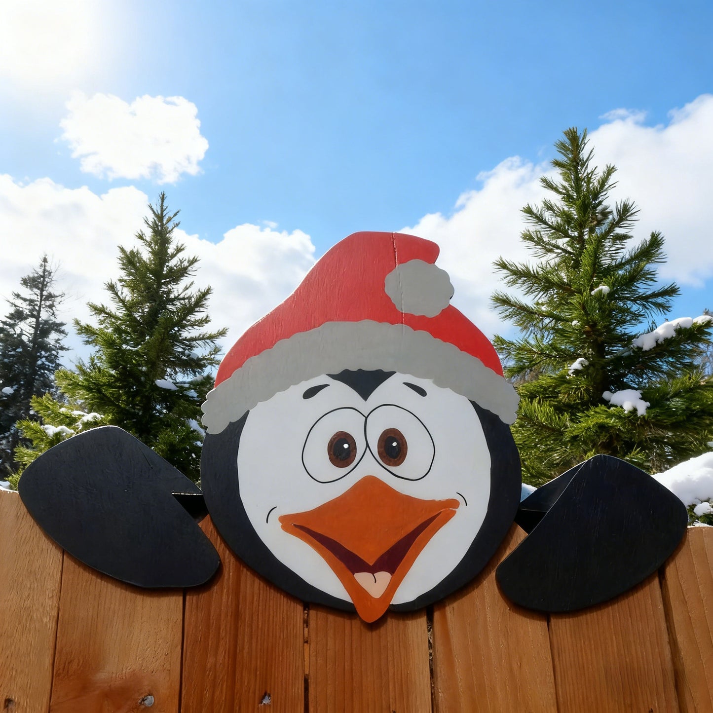 🎅Christmas Fence Peeker - outdoor holiday decoration sign