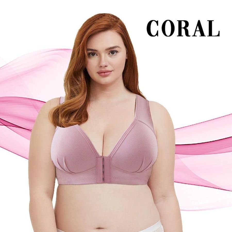 Front Closure Wireless Support Plus Size Bra