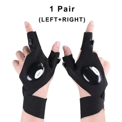 🔥🔥Hands-Free LED Half Finger Gloves