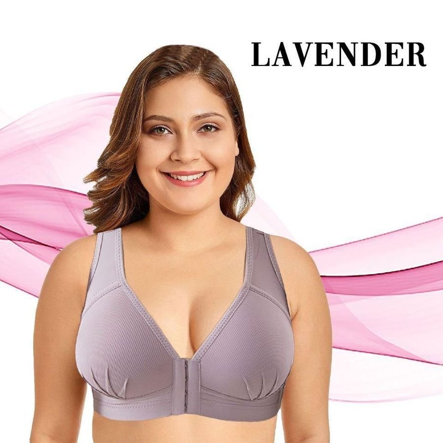 Front Closure Wireless Support Plus Size Bra