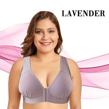 Front Closure Wireless Support Plus Size Bra