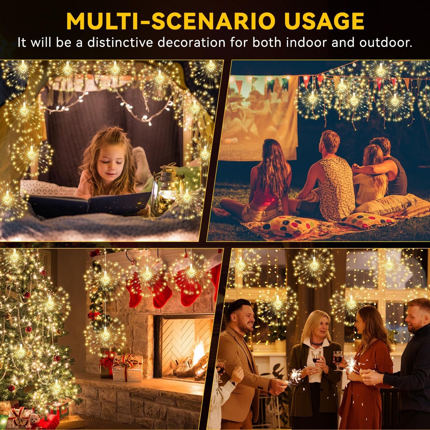 🎄Hanging Starburst Fairy Lights for Christmas