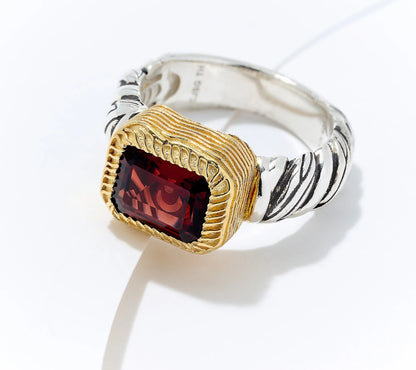 💥Today's Special Only $24.99💍Two-Tone Gemstone Ring