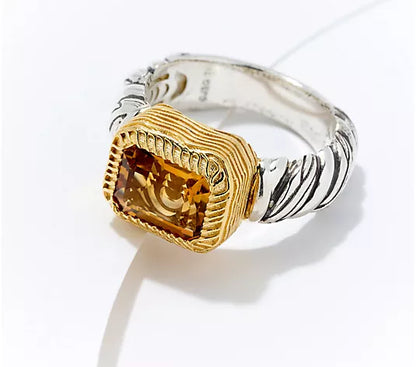 💥Today's Special Only $24.99💍Two-Tone Gemstone Ring