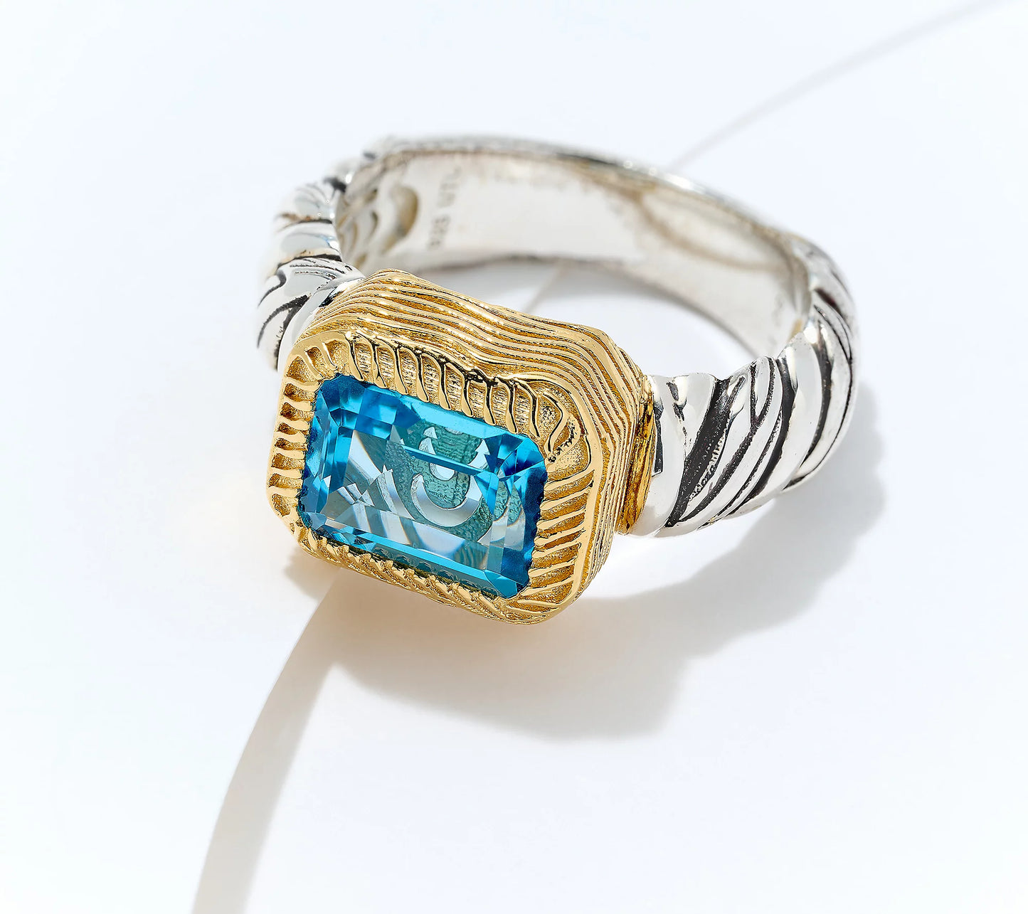 💥Today's Special Only $24.99💍Two-Tone Gemstone Ring